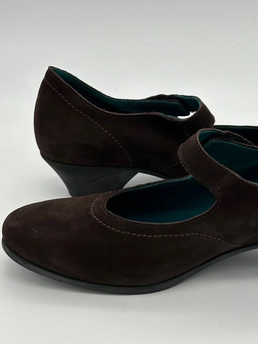 Arche Brown Suede Mary Jane Wedge Shoes EU 40 US 9